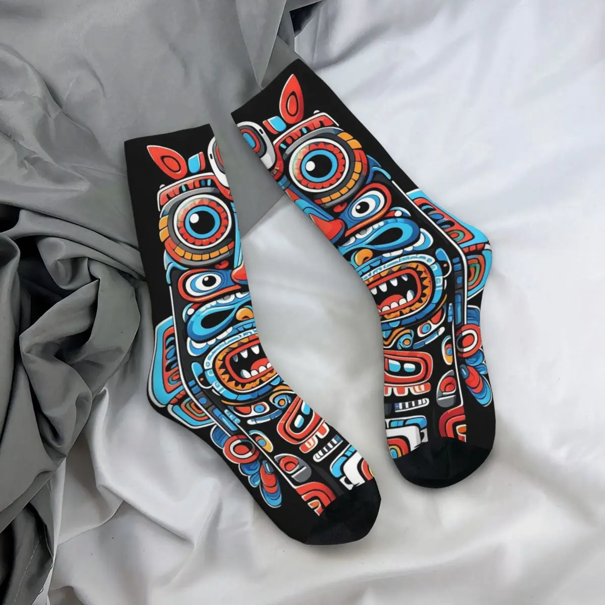 

All Seasons Crew Stockings Cartoon Tribal Totem Socks Harajuku Long Socks Accessories for Men Women Gifts