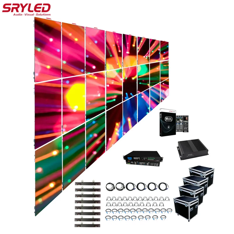 4x3m LED Display Screen Indoor Rental RGB P3.91 500×1000mm Cabinet RGB Concert Stage Background Full Color LED Video Wall Panel