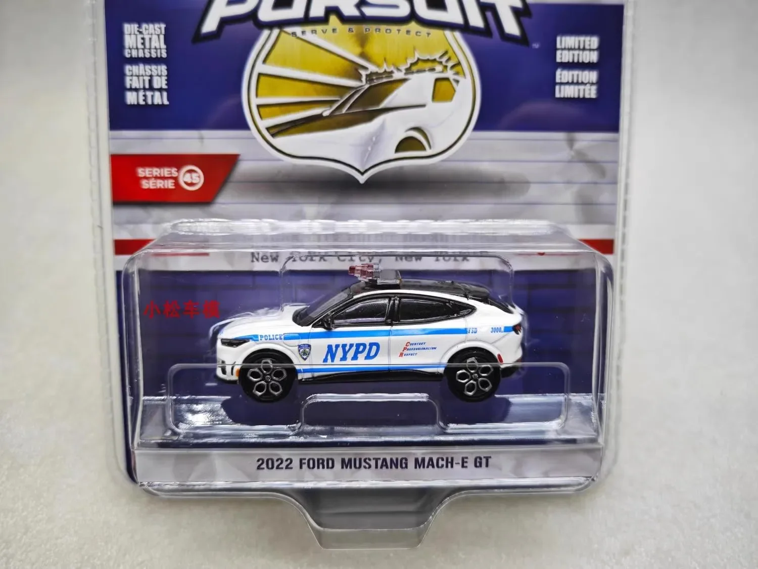 1:64 2022 Ford Mustang Mach-E GT Police Car Diecast Metal Alloy Model Car Toys For Gift Collection W1196