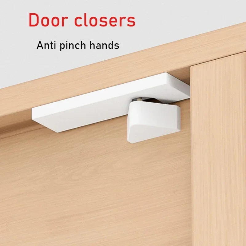 Aluminum Door Buffer Damper External Door Opening Automatic Door Closer Anti Pinch Hands Modern Style