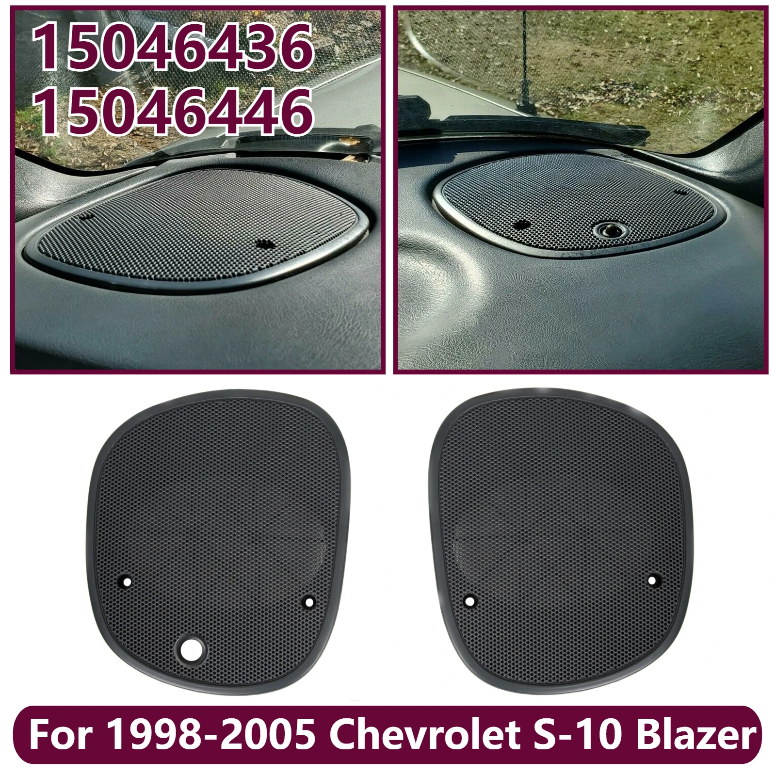 

Fit For 98-05 Chevrolet S-10 Blazer Left & Right Upper Dash Speaker Cover Grille 15046436 15046446