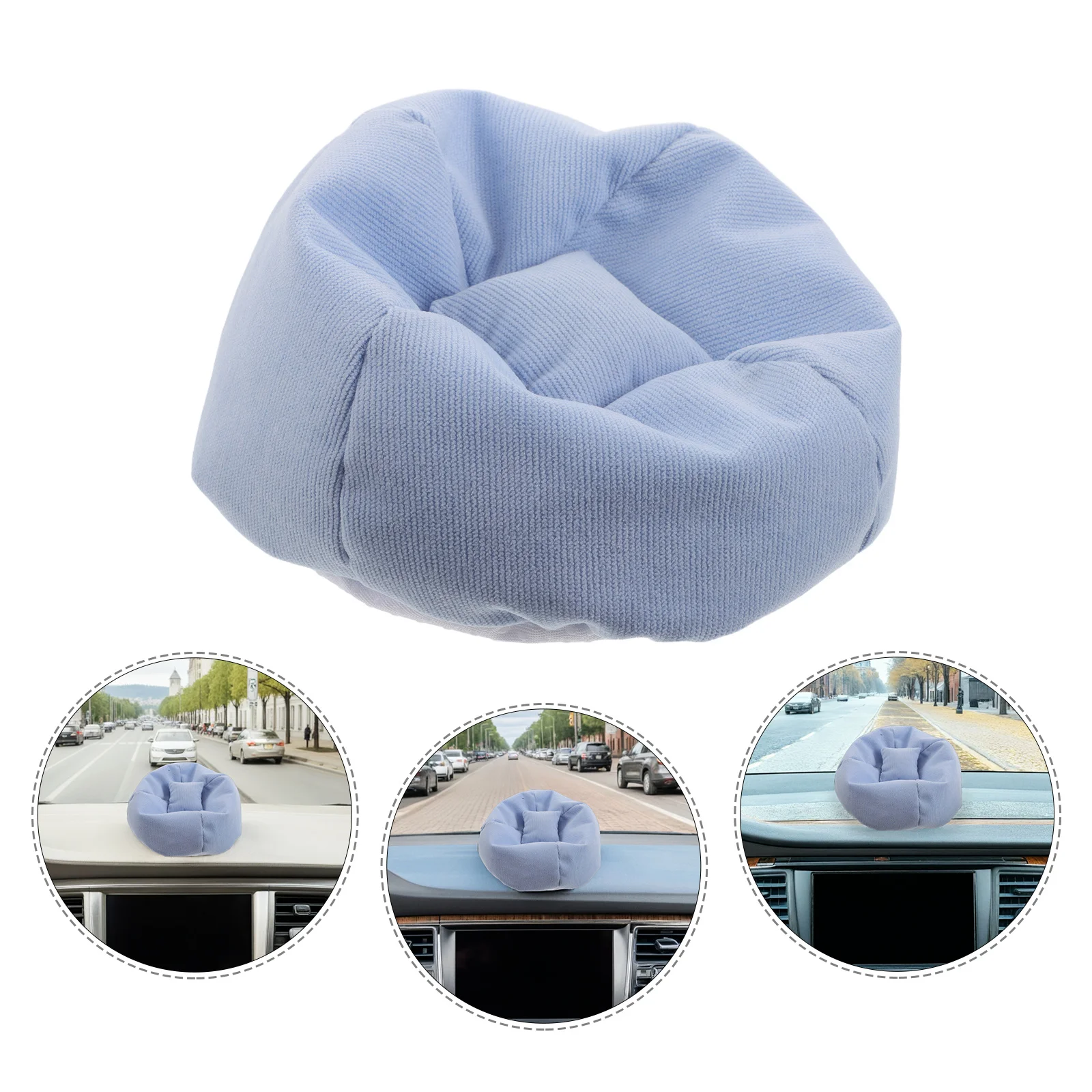 

Mini Car Seat for Compatible, Miniature Sofa Couch for Figures, Soft Fabric Dashboard Decor, Non-Slip Tiny House