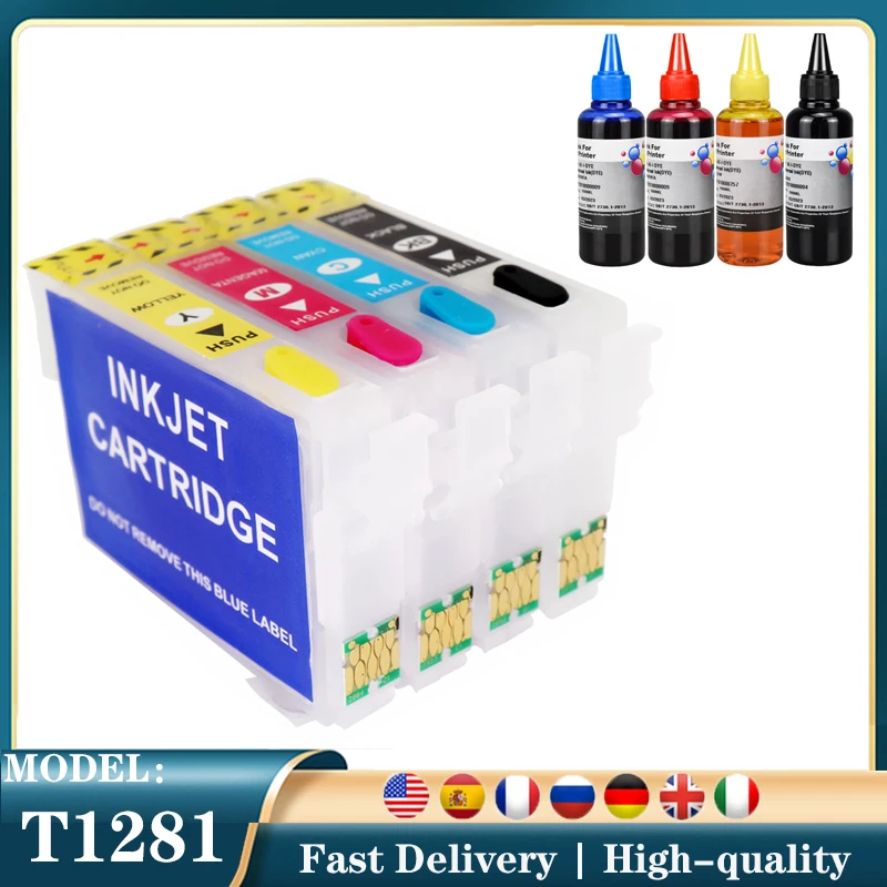 

T1281 Refillable Ink Cartridge For Epson 1281 SX125 SX130 SX230 SX235W SX420W SX440W SX430W SX425W SX435W SX438 SX445W BX305F