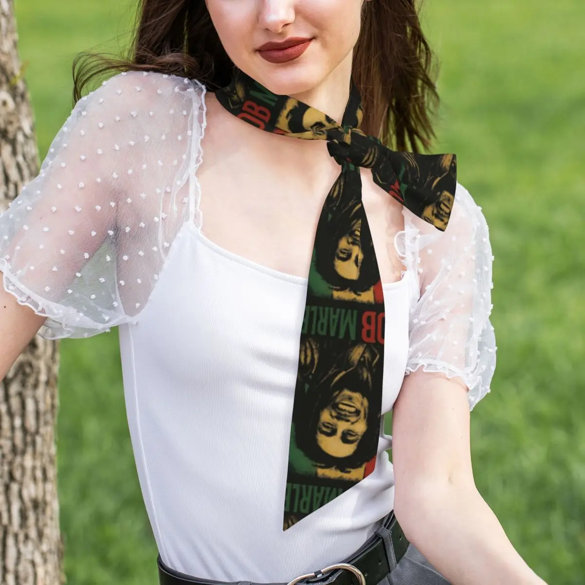 Bob Marley Album Reggae Music Jamaican StyleWomen Long Narrow Scarf Soft Skinny Scarf Multi-use Neck Head Wrap for