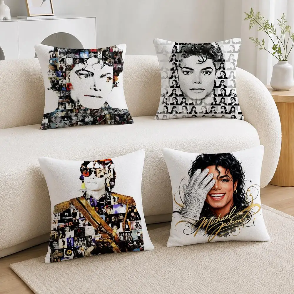 Singer Michael Jackson   Cushion Cover Soft Short Plush Throw Pillowcase Sofa Bedroom Home Decor Holiday Gift