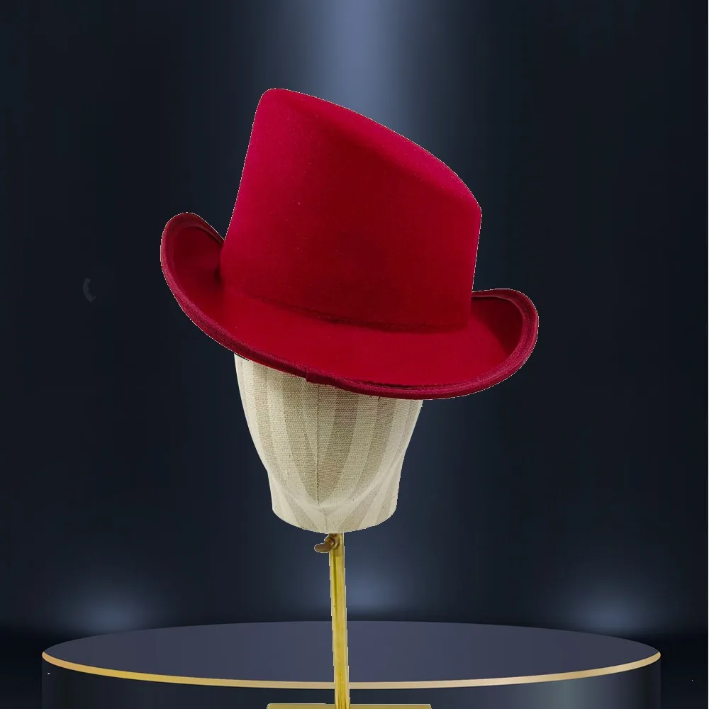 Costume Accessory Angled Edge Fedora Hat British Style Bucket Hat Magic Hat Cotton Slanted Top Top Hat Gatherings