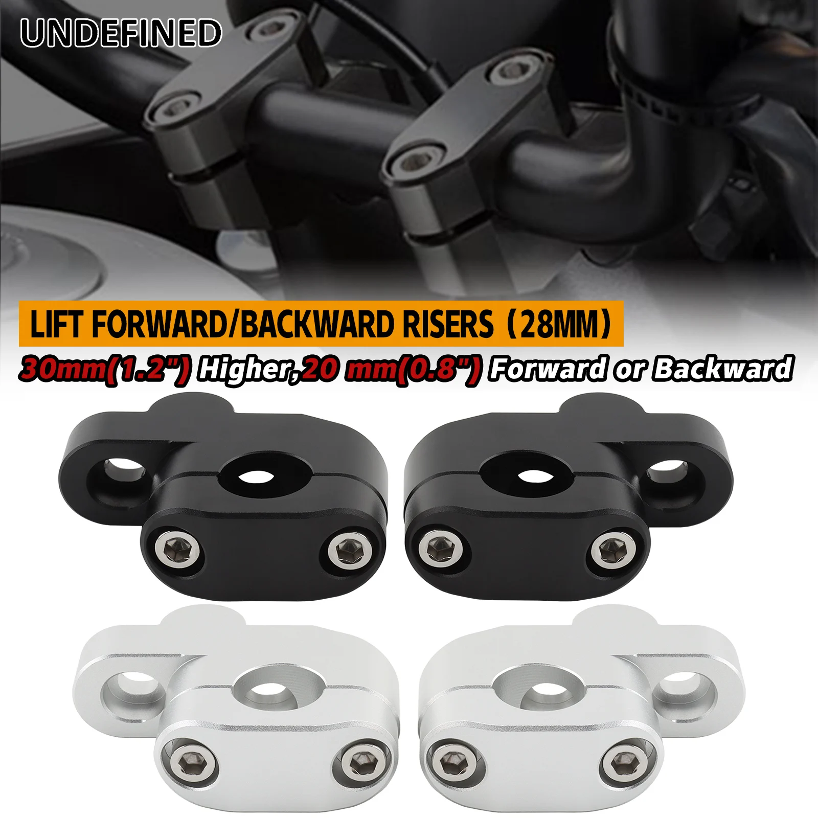 

1 Pair Motorcycle Universal Handlebar Riser Bar Mount Handle Clamp Universal 28mm 1 1/8" 22mm 7/8" For Honda BMW YAMAHA Suzuki