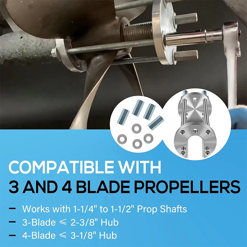 K-812 Boat Prop Puller, For 3 & 4 Blade, For 1-1/4