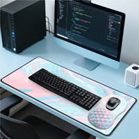 Blue and Pink Mouse Pad Set,Mouse Pad Wrist Rest for Computer and Mouse,Large Gaming Desk Mat Wirst Support for Laotop