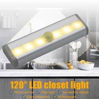 6/10 LED Induction Under Cabinet Light Motion Sensor Closet Night Lamp LED Cabinet Night Light Strips Closet Stair Kitchen