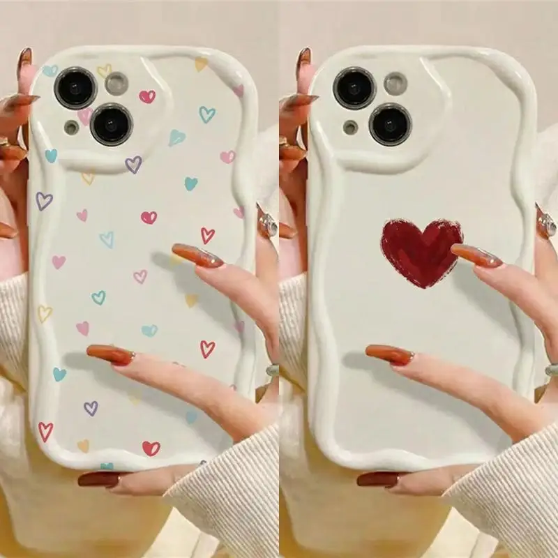 Phone Case For Samsung Galaxy A14 5G A13 4G A21S A22 A23 A04S A04 A04E A02 A02S A03 Core Soft Silicone Love Heart Cover