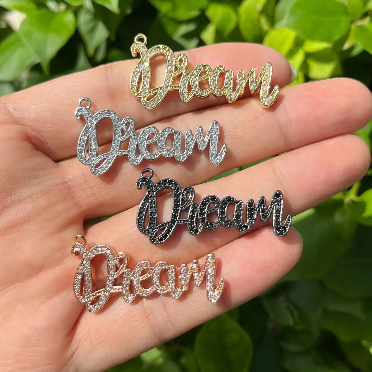 5Pcs Pave Copper Dream Charms for Women Jewelry Birthday Gift Handmade Accessories Findings