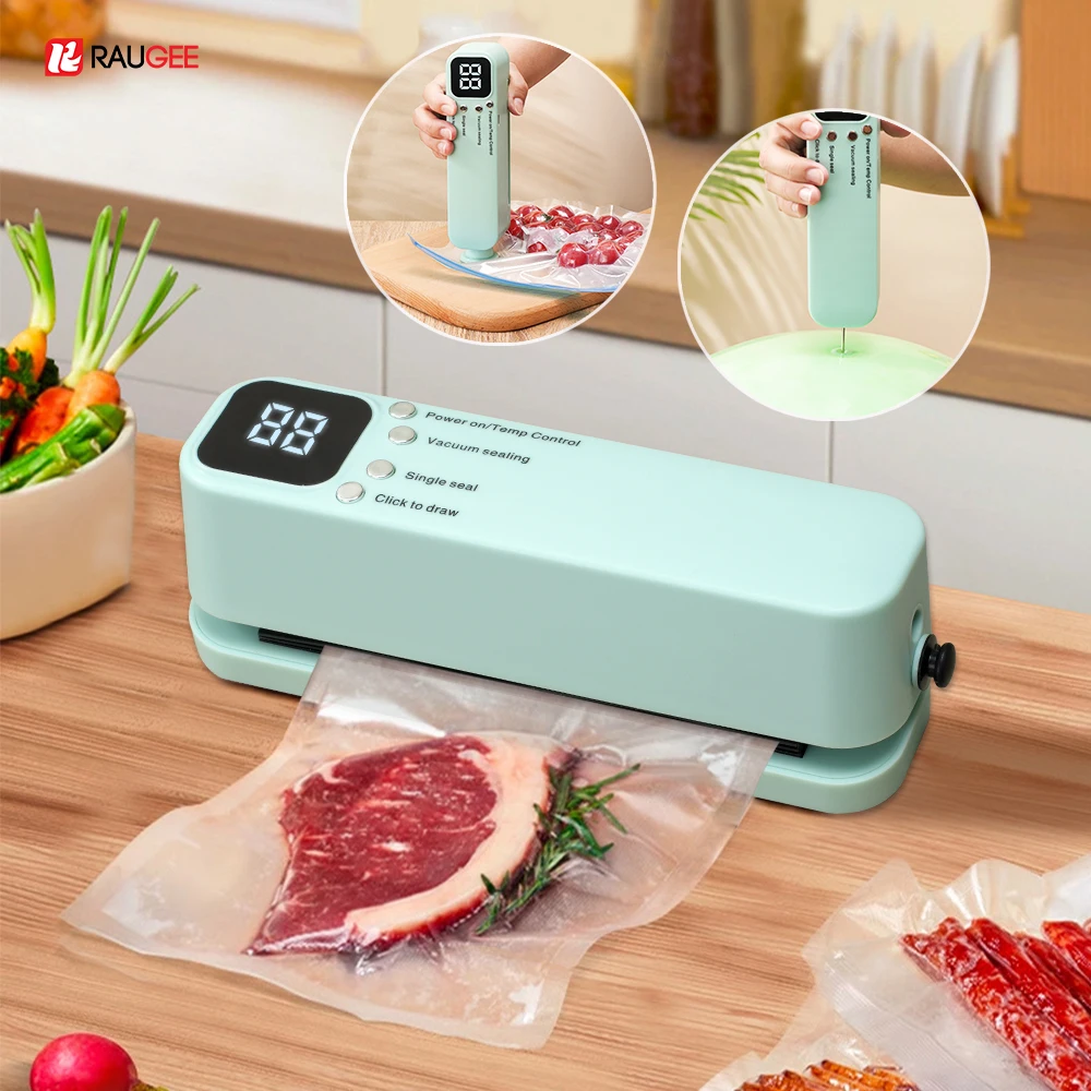 Seladora a vácuo sem fio, pequena máquina doméstica de selagem úmida/seca, 3 modos de embalagem de alimentos, vedação a vácuo, manter fresco, vedação de plástico