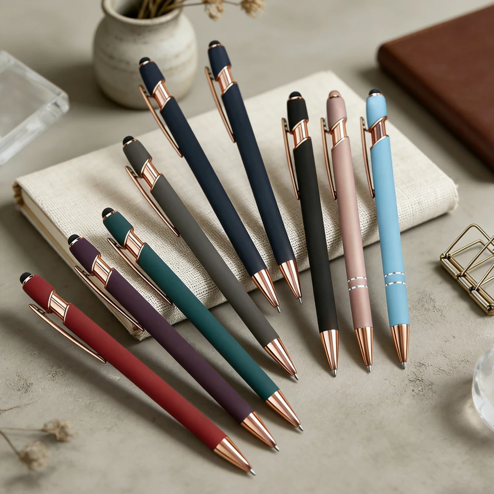 

5-10Pcs 2 in 1 Stylus Ballpoint Pens, Black Ink with Metal Touch Screen Tip for Smartphone Tablet, Dual Function Office Pen