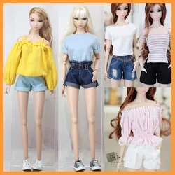 [20days made] 1/6 Scale Female Wide Leg Shorts Fashion Ripped Short Jeans for Momoko OB FR Nippon Poppy Parker Action Figure Toy