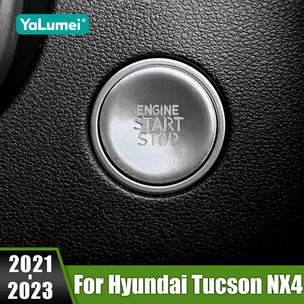 

For Hyundai Tucson NX4 Hybrid 2021 2022 2023 N Line Car One-click Start Stop Button Sticker Cover Rings Decoration Accessories