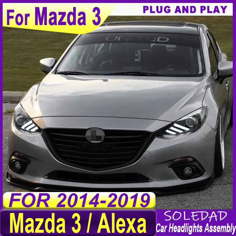 Car Head Lamp For Mazda 3 Axela Headlight 2014 2015 2016 Upgrade Modified to New Dynamic Turn Signal Plug and play