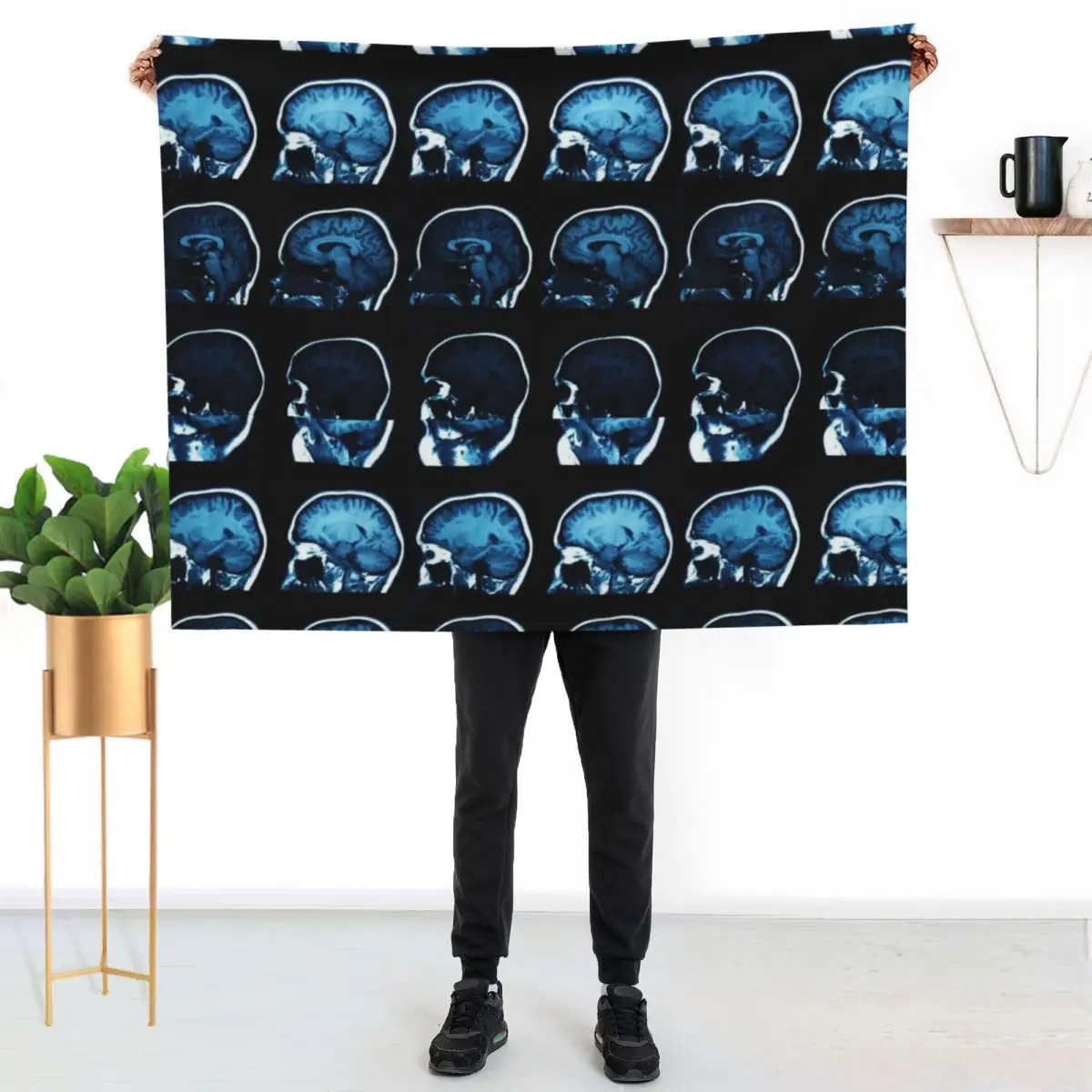 Brain MRI x-ray Throw Blanket couch cozy soft plush fuzzy picnic outdoor blanket