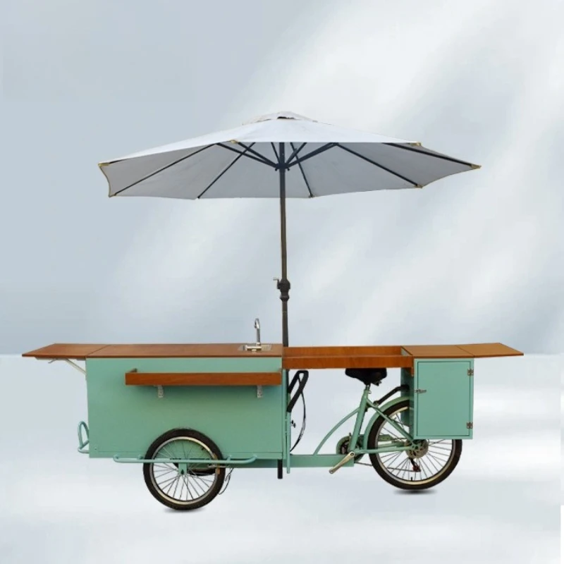 

Mint green coffee tea commercial street night market Internet celebrities stall milk tea car reverse ride tricycle