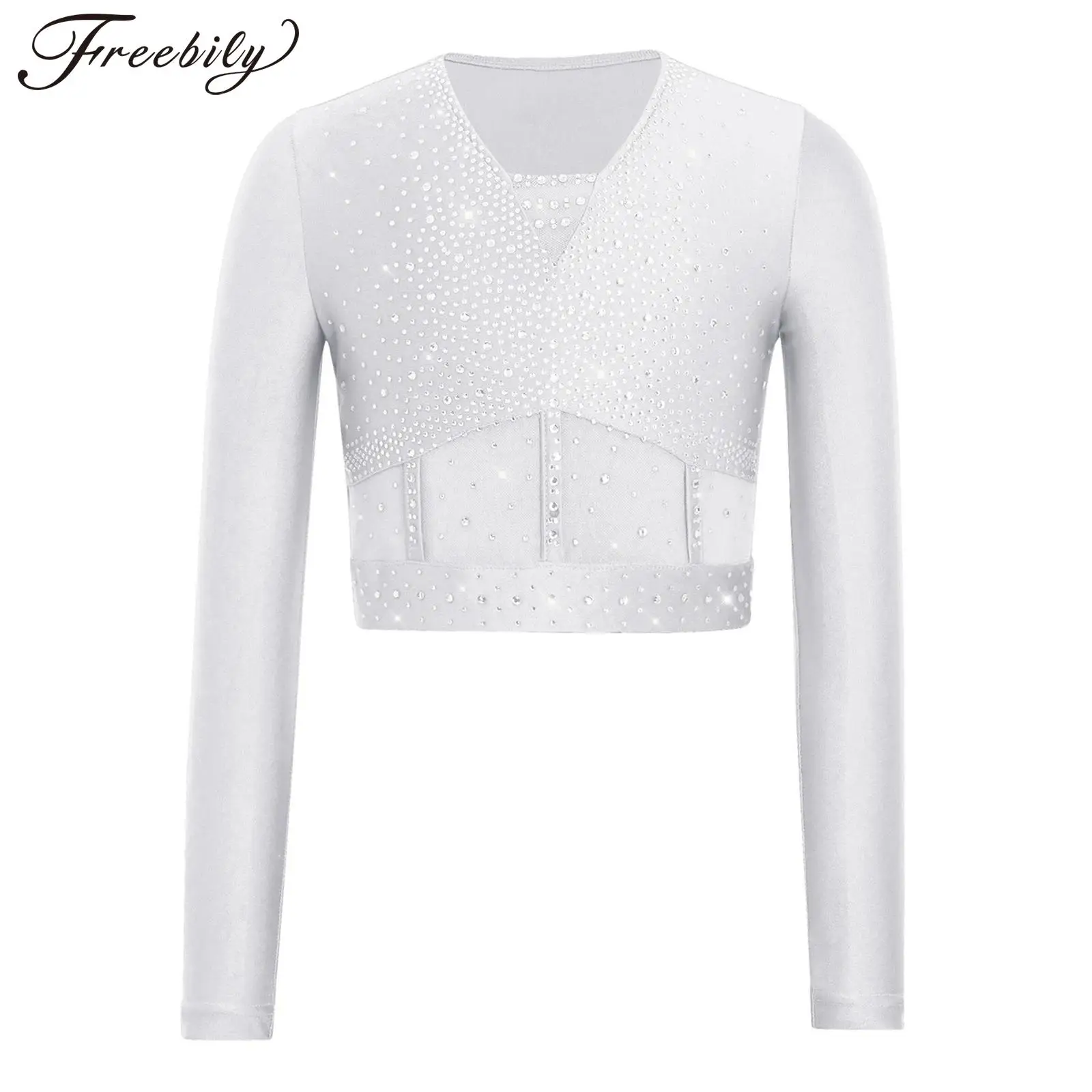 

Children Shiny Metallic Jazz Dance Costumes T-shirts Fashion Disco Tops Streetwear Kids Girls Hip Hop Stage Performance Wear