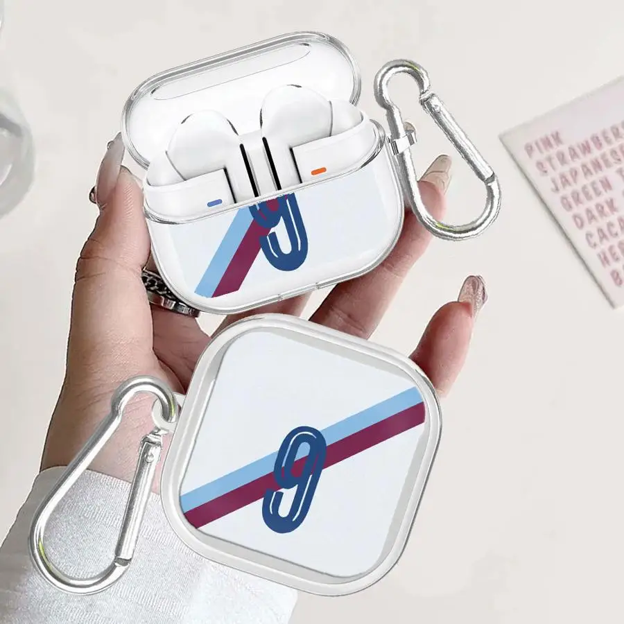 Case For Samsung Galaxy Buds Live 2 3 FE 4 Pro 2Pro 3Pro 4Pro Clear Earphone Cases Cover With Hook Number 9