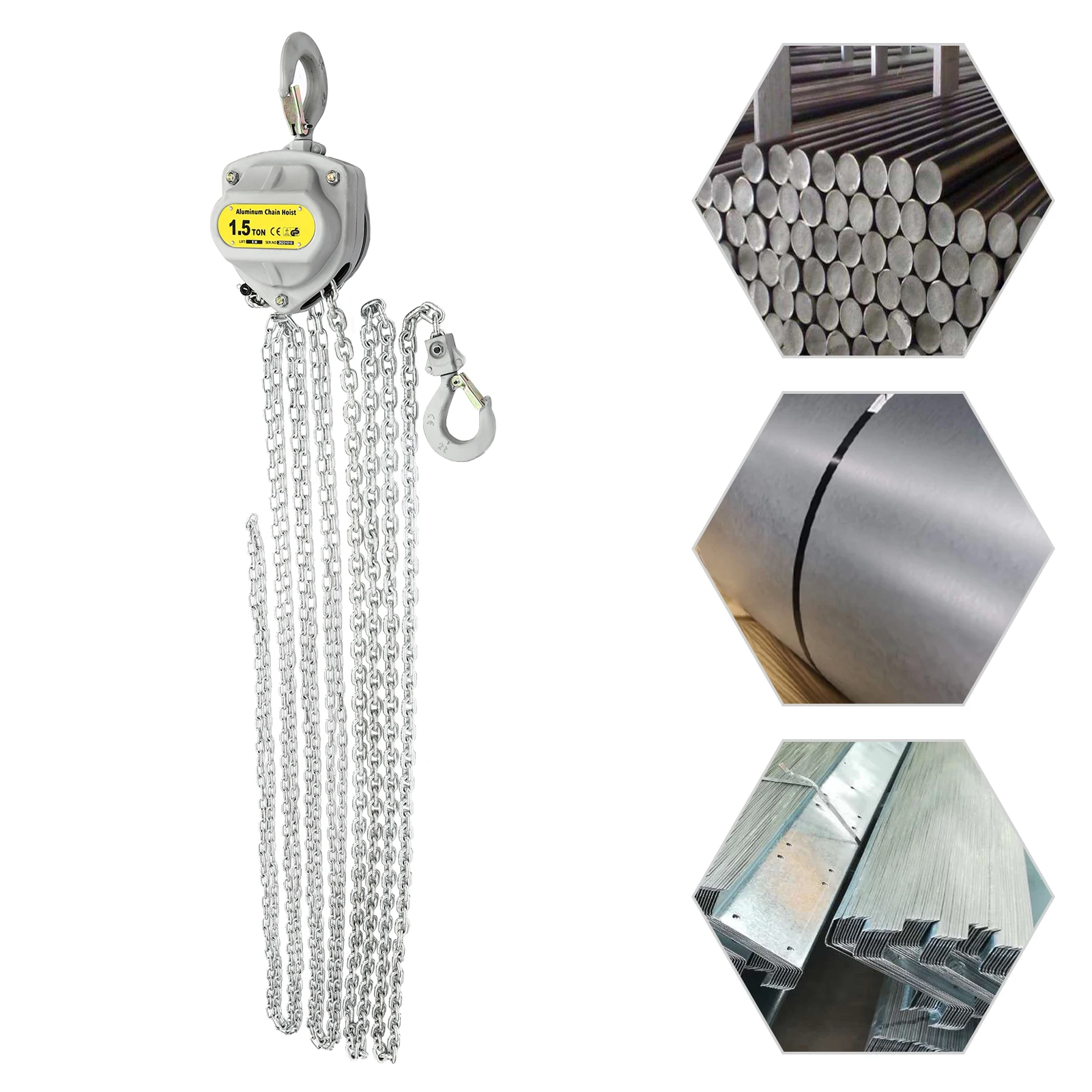 

Hand Chain Hoist, Manual chain hoist, Aluminum Alloy Chain Hoist Used in Transportation, Factories, Farms, Garages, Warehouses