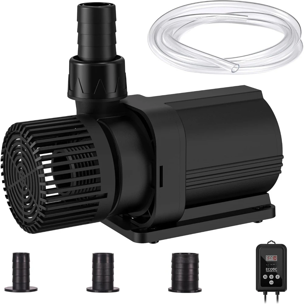 Submersible Pond Water Pump: 2600GPH 85W DC 24V Return Fountain Pump with 15ft Tubing for Aquarium Fish Tank Outdoor Garden