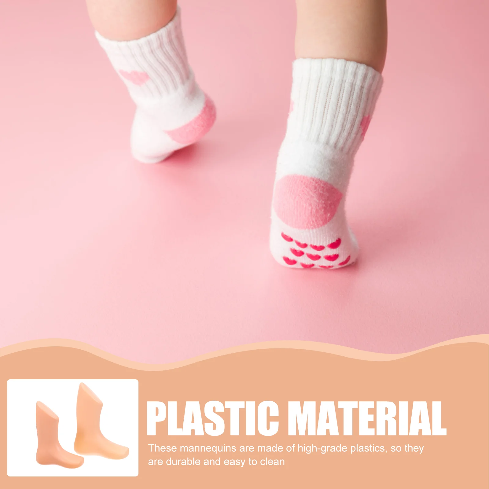 Manekin kaki bayi model kaki plastik sepatu balita mendukung tampilan kaus kaki berdiri