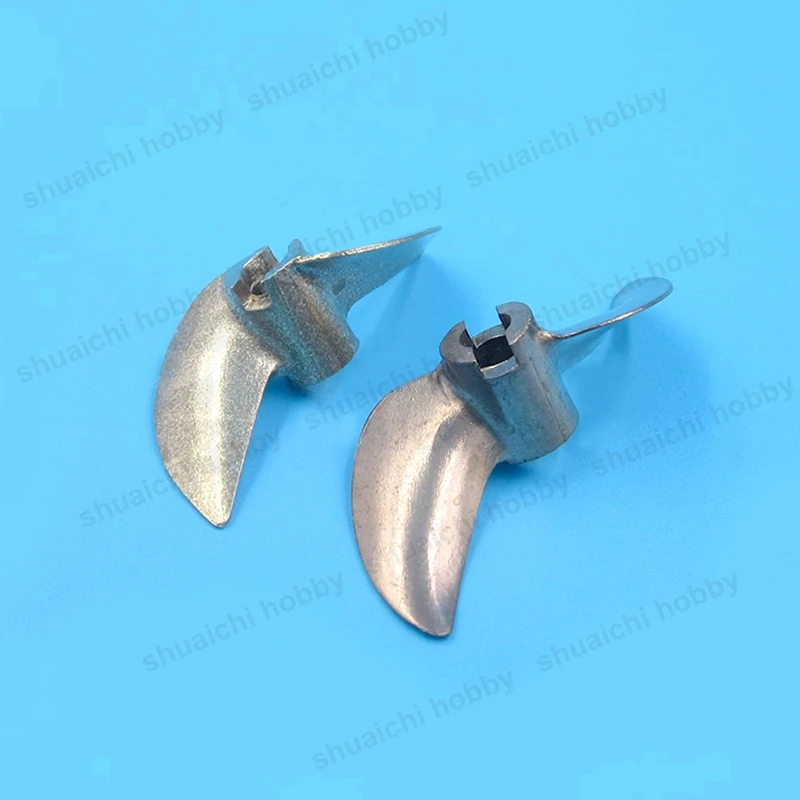 1PCS 2 Blades Copper Propeller Hole 4mm/4.76mm Willow Leaf Shape Paddle Outer Dia 42/48mm for RC Electric/Methanol Ship O Boat