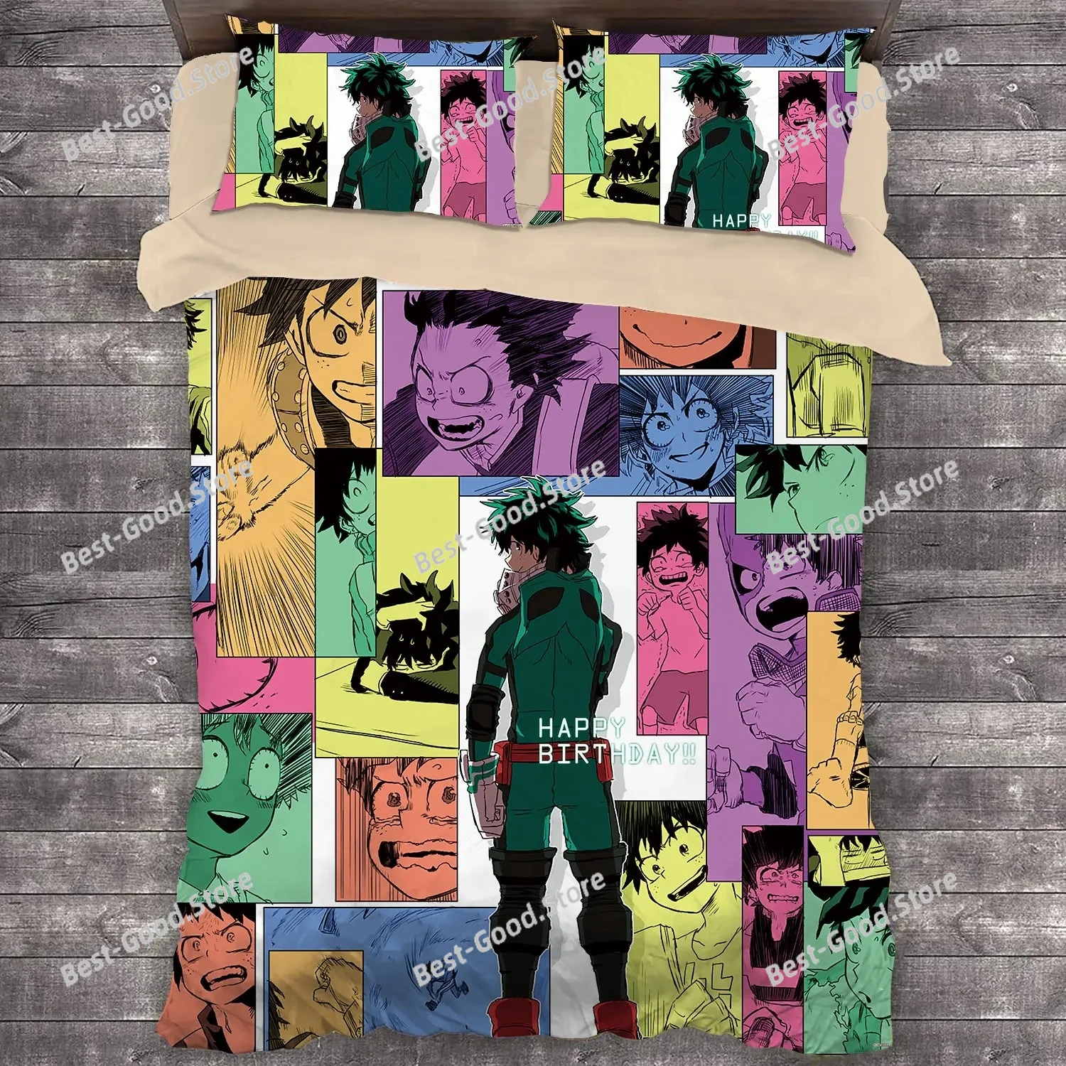 Popular 3D Printed Anime My Hero Academia Bedding Set Duvet Covers Pillowcases Comforter Bedclothes Bed Linen Bedding Sets