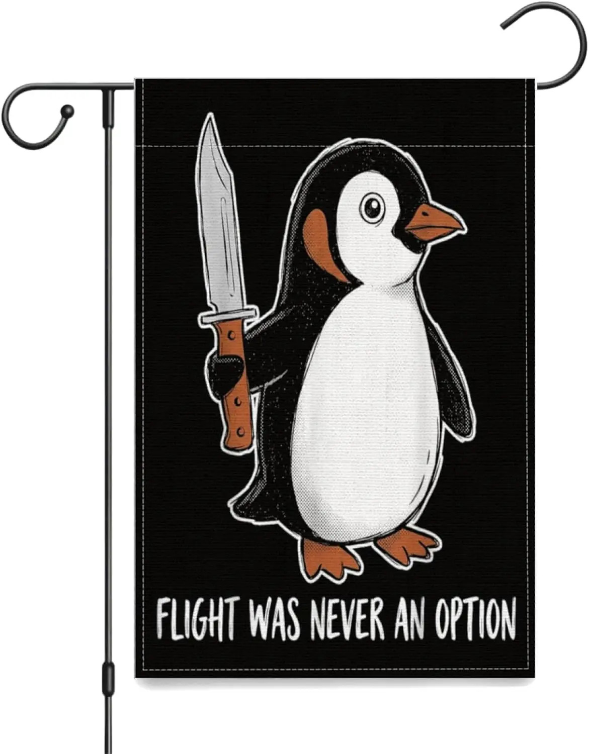 Funny Penguin Flight was Never an Option Sarcastic Humor Yard Flags,12x18 Inch Garden Flag Double Sided Tapestry for Farmhou kkz