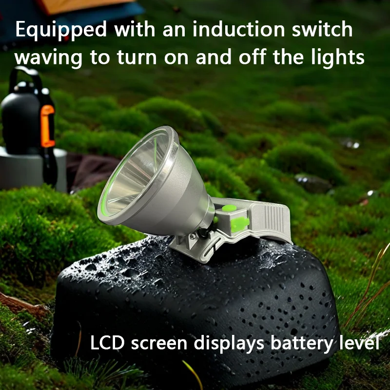 

LED High Power Lithium Battery Headlight Induction Switch Type-C Charging Night Fishing Mountaineering Camping Car Repair Light