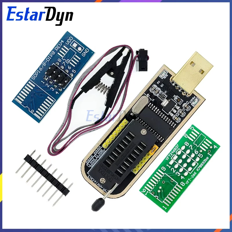 CH341A 24 25 Seria EEPROM Flash BIOS Moduł programatora USB + klips testowy SOIC8 SOP8 do EEPROM 93CXX / 25CXX / 24CXX DIY KIT