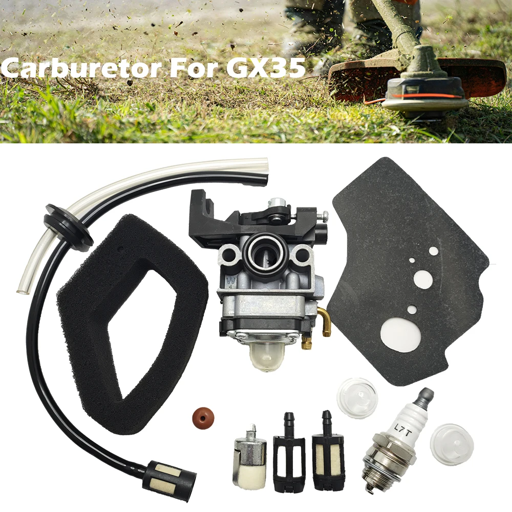 GX35 Carburetor Carb Gasket Spark Plug Fuel Line Hose Kit For Honda GX25 GX35 GX 25 35 HHT35 HHT35S FG110 Trimmer Mowers Engine