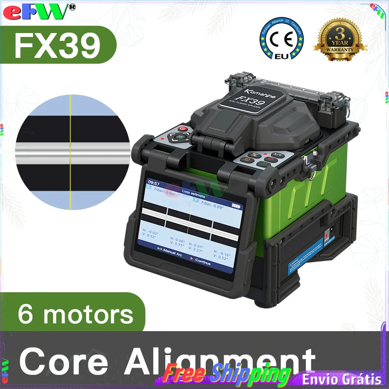 

4.3' Real 6-motor FX39 Fiber Optical Welding Machine Komshine FTTH main line Fusion Splicer Multi Language 5000 times 7800mAh