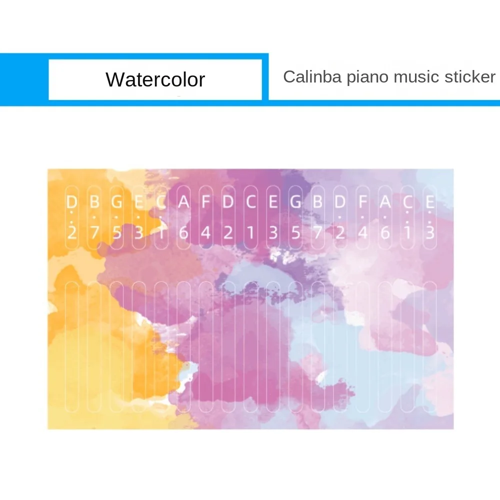 

Усиление памяти, наклейка в масштабе Калимбы, практичные красочные наклейки «сделай сам», 21 клавиша, полезные наклейки для большого пальца, пианино для начинающих