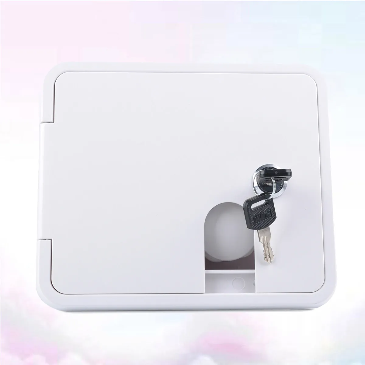 White Gravity Water Hatch Fill Dish Intake Lock Key for Rv Trailer Camper Motorhome Caravan Integrated Box Water Inlet