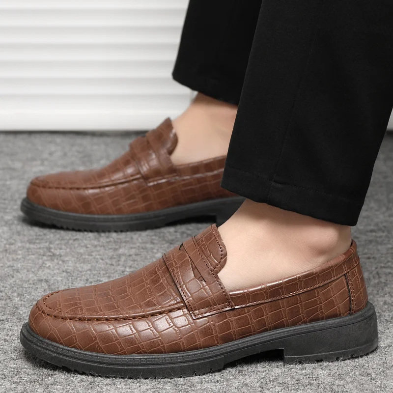 Chaussures d'affaires formelles pour hommes, coupe basse, document solide, non ald décontracté, chaussures à une jambe, mode printemps, nouveau, haute qualité, 2024