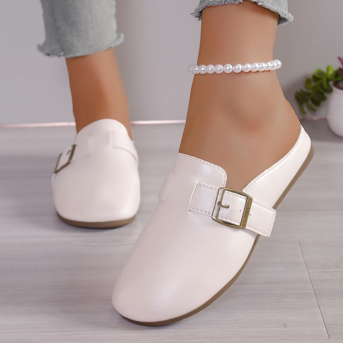 Vrouwen Mode Retro Slippers Flats Casual Sandalen Vrouw Trend Nieuwe Jurk Schoenen Lopen Baotou Slippers 2025, Zomer Slides Vrouwen