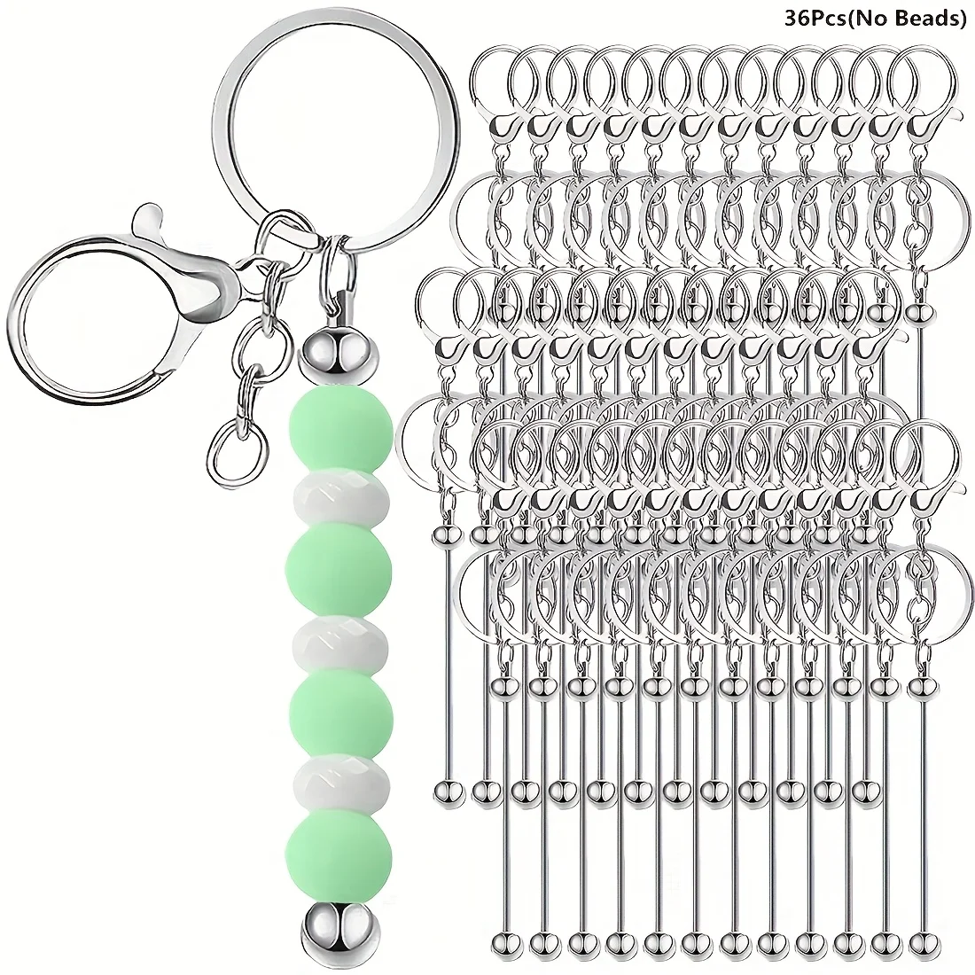 36PCS Keychain Strip Batch Beads Pendant Making Additions Backpack Decor Creative Gift Wholesale Durable Hardware Craft Supplies - view 2