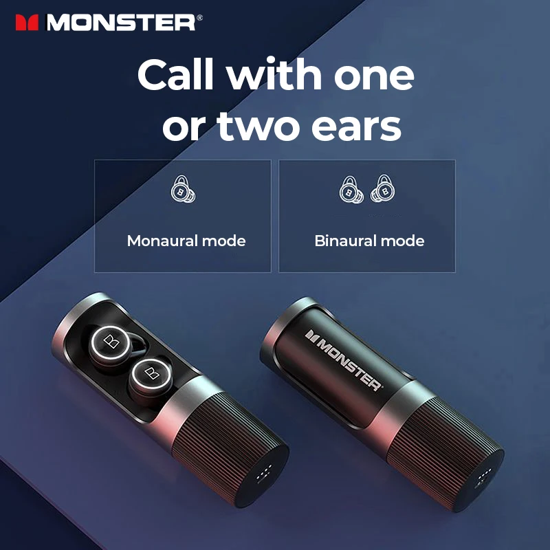 Monster Clarity 101 AirLinks Clear Talk TWS Earphoens Bluetooth Wireless Headphones ENC Noise Reduction In-ear Headset with Mic