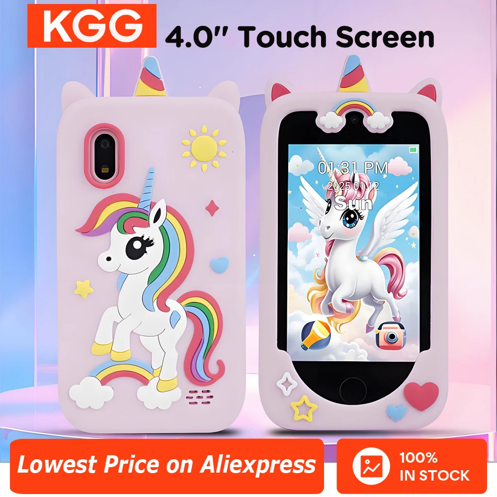 Kids Smartphone 4.0 ''Touchscreen 1G + 8G 1200Mah Leunend Puzzelspel Voor Kinderen Dual camera's Kinderen Verjaardagscadeau Telefoon Speelgoed
