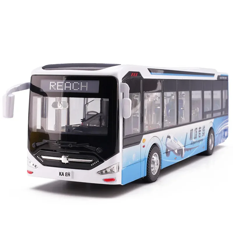 

TEMIKIDS 1/42 Ka'Er New Energy Bus Alloy Bus Model Bus Toy Sliding Sound And Light Children Toy Christmas Gift Airport Bus