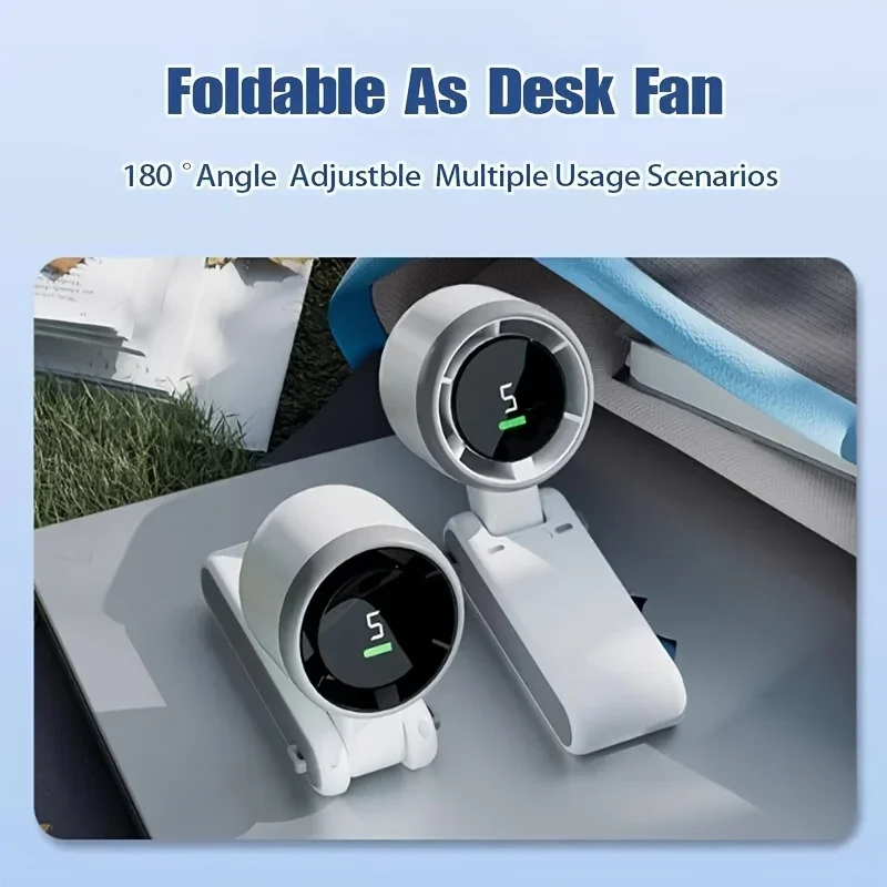 

Handheld Small Fan, High-speed Turbo, USB Digital Display, Portable, Silent, Office Desktop Fan, Essential for Outdoor Summer