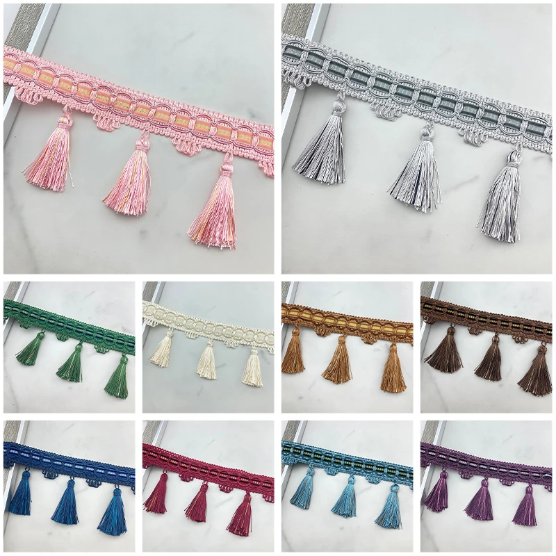 

3/6M European Style Tassel Lace Edging Trims DIY Sewing Fabric Lace Trim Fringe Clothes Curtain Table Upholstery Decor Accessory