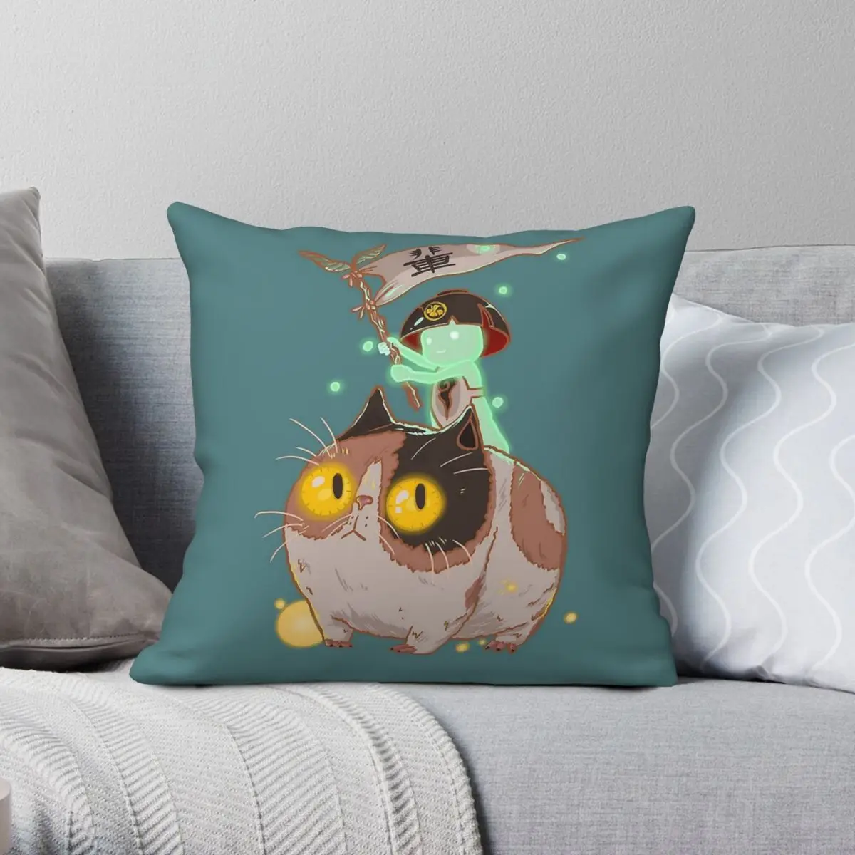 Yokai Campanions Yo-Kai Watch Square Pillowcase Polyester Linen Velvet Printed Zip Decorative Pillow Case Home Cover Wholesale