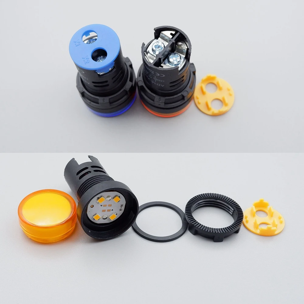 10pcs 22mm Panel Mount plastic Indicator Light LED Signal Power Supply Lamp 12v 24v 220v red yellow blue green white Warning