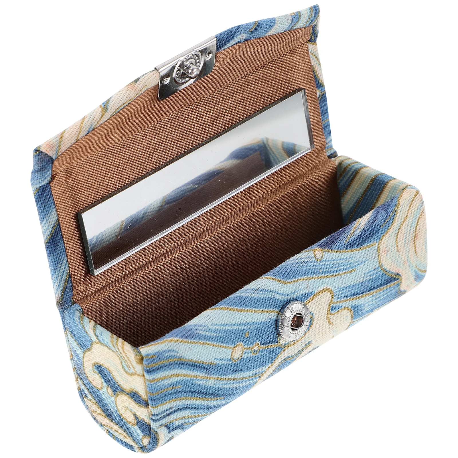 

Lipstick Holder Single Case Mirror Upgrade Version Durable Fabric Vintage Chinese Style Makeup ganizer Bag