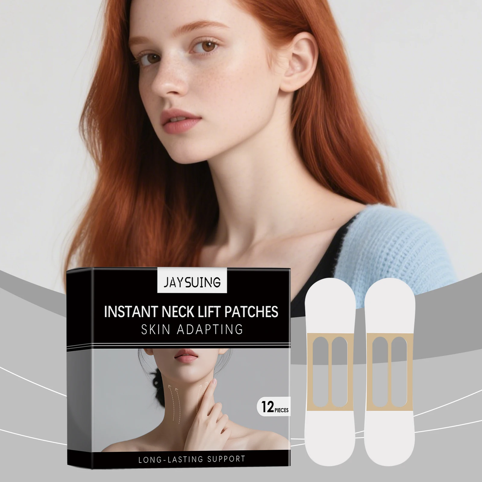 Hyaluronic Acid Neck Lifting Patches Fade Fine Lines Reduce Droop Improve Skin Elasticity Enhance Contour Sense Neck Care Patch