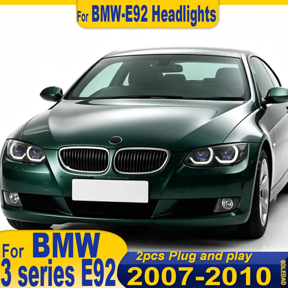 Car Lights headlight for BMW E92 Headlight 2007 2008 2009 2010 LED Projector Head Lamps DRL Sequential Turn Signal High Low Beam